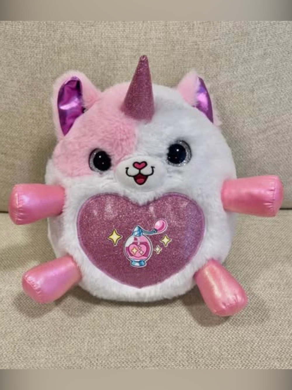 ZURU Rainbocorns Kittycorn Surprise Plush 11” Pink & White Unicorn Cat Stuffie